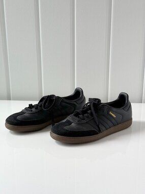 adidas Originals Samba OG Triple Black Core Black Gum Sneaker Womens Size 7